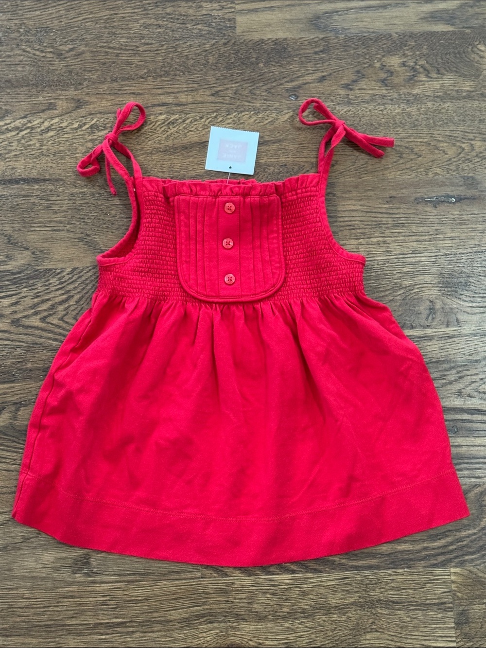 New With Tags Janie And Jack Tie-Shoulder Smocked Girls Blouse